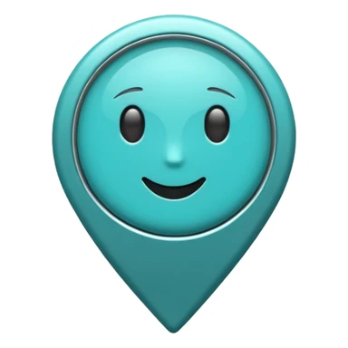 turquoise location pin emoji, simple, clean, no text sticker
