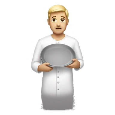 Man with a plate sticker