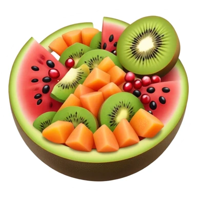 fruit salad with kiwi, papaya, watermelon, pomegranate, avocado sticker