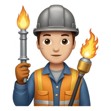 welder holding a torch sticker