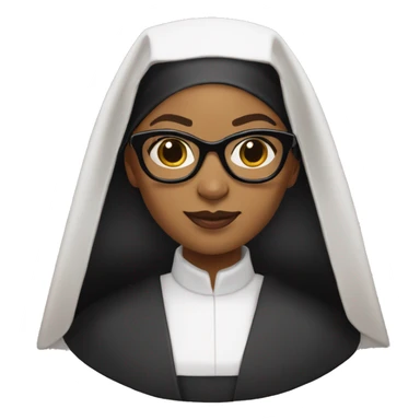Medium skin tone nun with spike Lee glasses of the beyhive  sticker