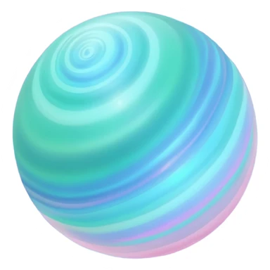 Uranus emoji with swirling colors and iridescence like an opal gemstone, soft pastel blues, greens, and pinks, glowing effect, no rings sticker