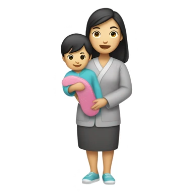  Asian mom with slipper in hand sticker
