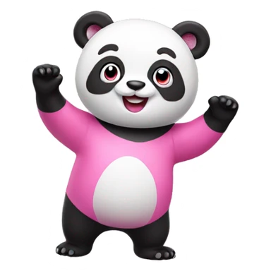 Pink panda waving hi  sticker