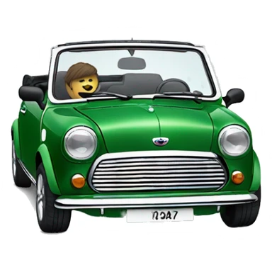 Green convertible mini cooper sticker