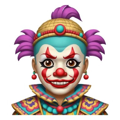 clown, wearing mayan samurai custome sticker