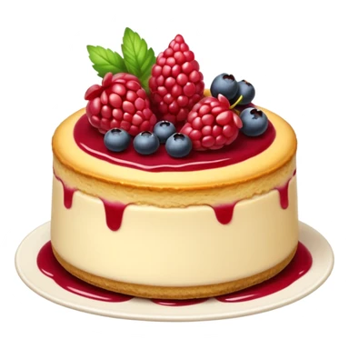 Thick and tall cheesecakes with berries on top sticker