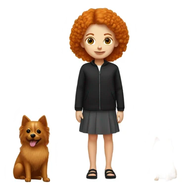 Ginger girl with black spitz sticker