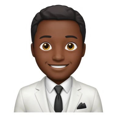 businessman, black skin, black eyes, white suit sticker
