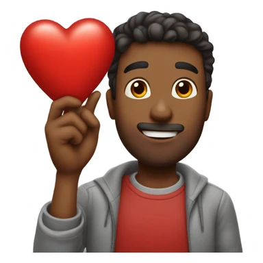 Man holding a heart  sticker