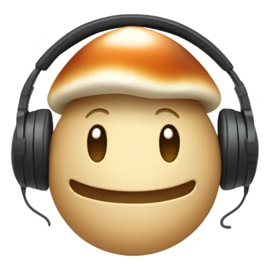 Mushroom emoji wearing headphones   sticker