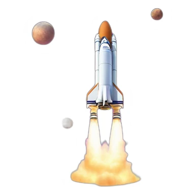 rocket takes off from the planet sticker
