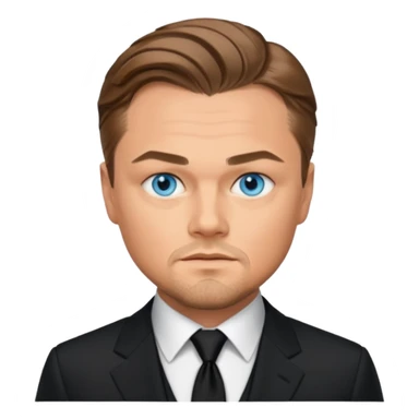Leonardo DiCaprio with blue eyes, black suit sticker