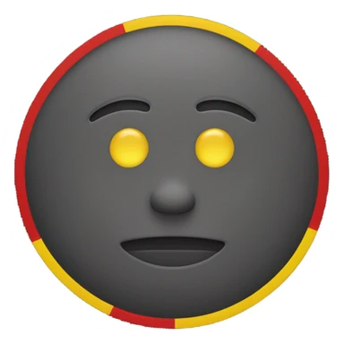 Black on top, yellow circle in the middle, red on the bottom  sticker