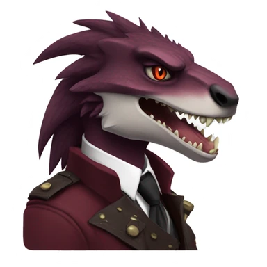 Maroon Edgy Badass Sergal-raptor sticker