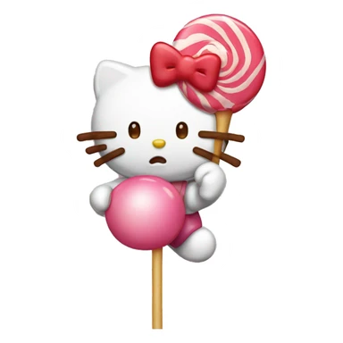 Hello kitty eating a lollipop  sticker