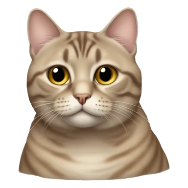 very fat taupe tabby cat sticker