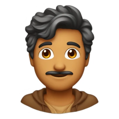 un beau gosse au couleur caramel avec des cheveux crépus noir sticker