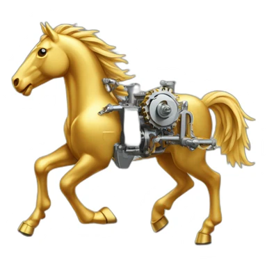 Mechanical Engineering running golden horse sticker
