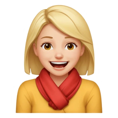 A girl wrapping her arms around her neck angrily laughing sticker
