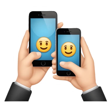 two hand holding phone sticker