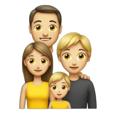 yellow danish family with mom, dad, kid sticker