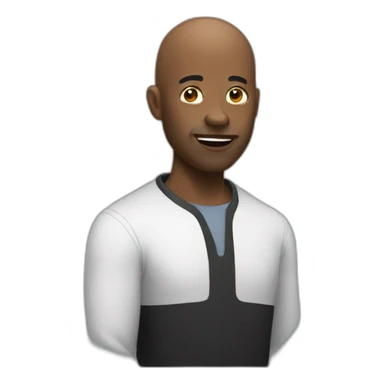 bald black man asking question sticker