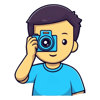 Persona con una cámara de fotos sticker