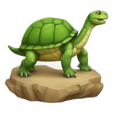 Tortue sur un dinosaure sticker