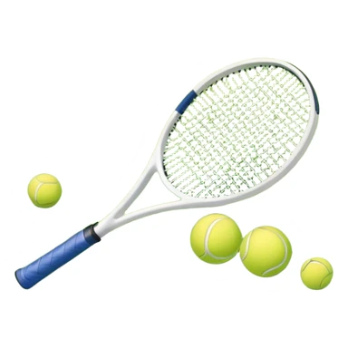 A tennis racket and ball positioned on a grass court, with the net and lines clearly visible in the background. The scene emphasizes the classic elements of the sport, capturing the energy and precision of a tennis match. sticker