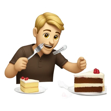 Guy eating cake sticker