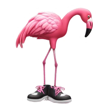 A pink flamingo with tap-dancing shoes sticker
