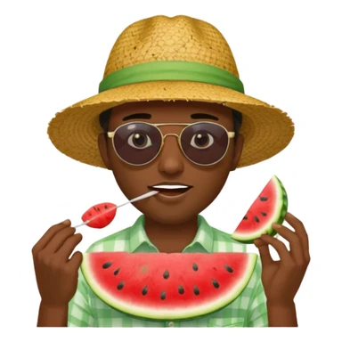 Black guy eating melon sticker