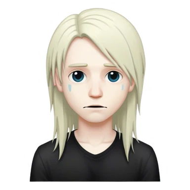 Man with long emo hair sticker