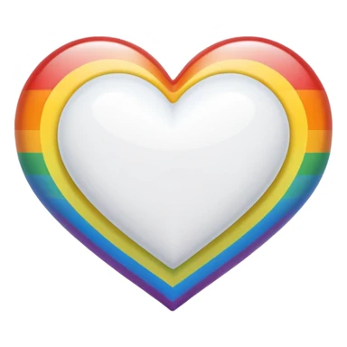 white heart with rainbow dot border sticker