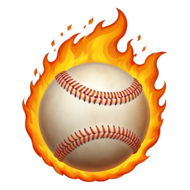 A fire baseball  sticker