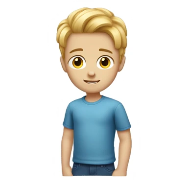 blue-eyed boy with redish- blonde hair middle part sticker