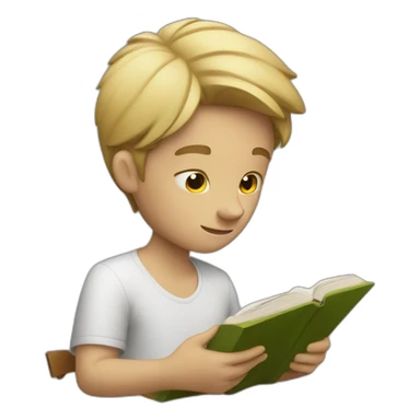 white boy reads a book sticker