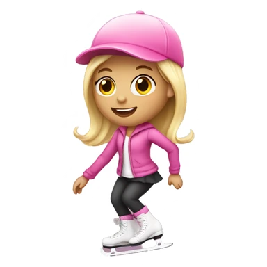 Blonde girl with a pink hat skating sticker