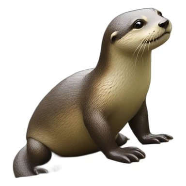 un loutre sur une tortue sticker