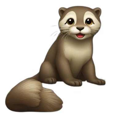 Chat sur une loutre sticker