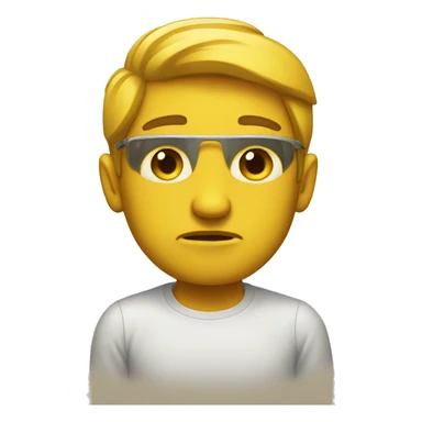 Serious yellow emoji  sticker