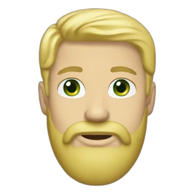 White man blonde beard green eyes sticker