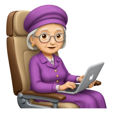 old woman passanger in plane seat sticker