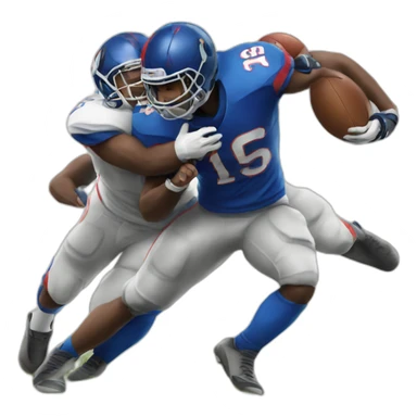Football player being tackled sticker