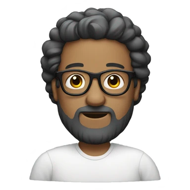 The bald men with beard and black glasses  sticker