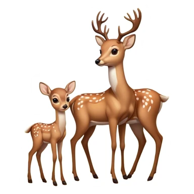 Deer in the woods with a fawn sticker
