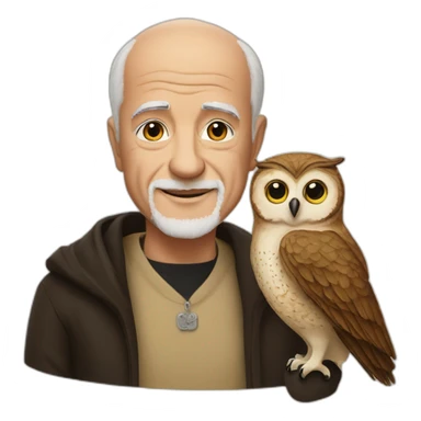 Paulo coelho with one owl  sticker