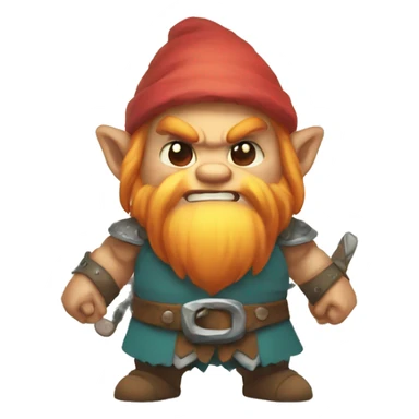 little cute kawaii angry colored dwarfs sticker
