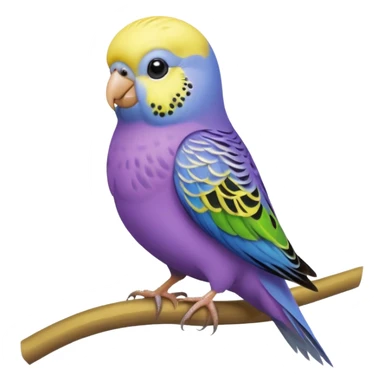 purple budgie with yellow head and fine details sticker